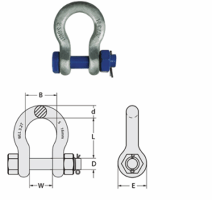 Bow Safety Pin Shackle Specs