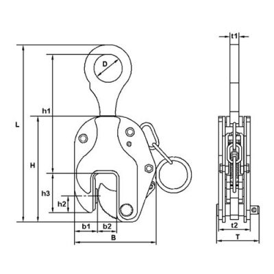 Vertical Plate Clamp – Model VPC Drawing