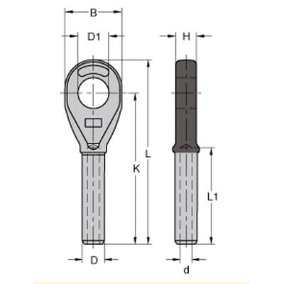 Wire Rope Fitting Forged-Open-Swage-Wire-Rope-Socket Drawing