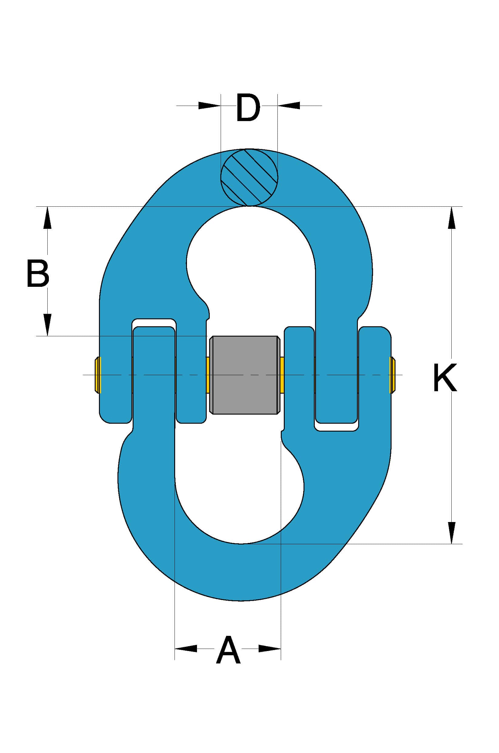 Grade 100 Chain Fittings Connecting Link_drawing-min