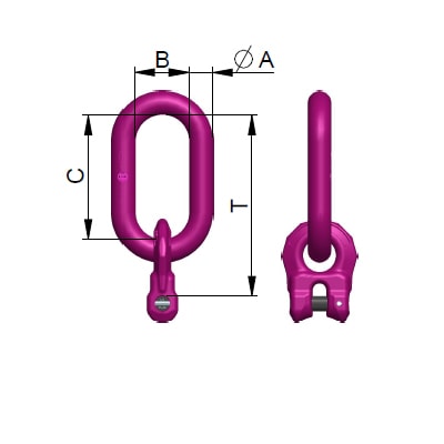 Grade 120 Chain Fitting ICE-End link IB-RG 1-16 Drawing