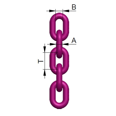 Grade 120 Chain Fitting ICE-Round steel chain - Powder coated Drawing-min