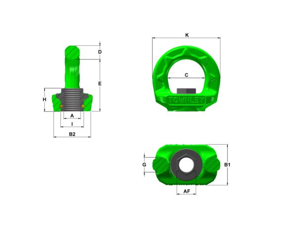 Eye Nuts G10 Swivel Drawing