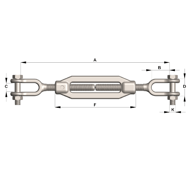 Turnbuckle Clevis & Clevis Turnbuckles Drawing