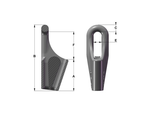 Wire Rope Fitting Closed Wedge Sockets Drawing