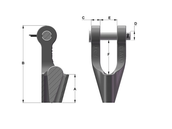 Wire Rope Open Fitting Wedge Socket Drawing
