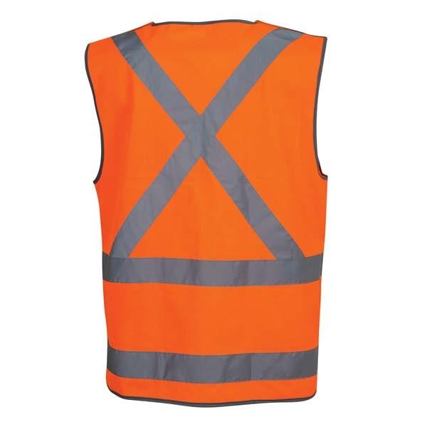 Tear Away Day and Night Safety Vest - Orange back