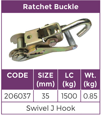 Ratchet Buckle Swivel Specs